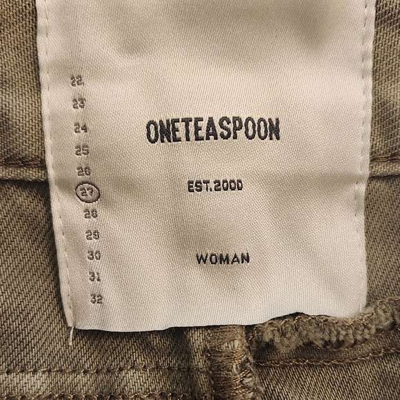 One Teaspoon Vanguard Mid Rise Relaxed Denim Skirt In Olive Size 27 Brand New - Picture 12 of 13